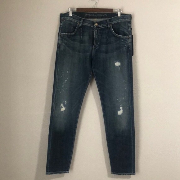 Citizens of Humanity Distressed Palmer Baggy Pant Denim Jeans Size 31 - Picture 1 of 11